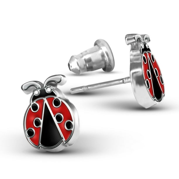 InspireMe Family Owned Cute Ladybug Stud Earrings 